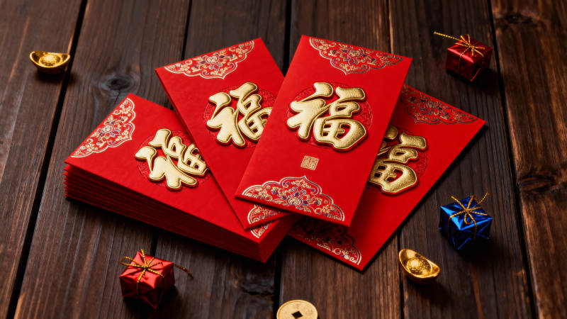 红包福字迎新春图片