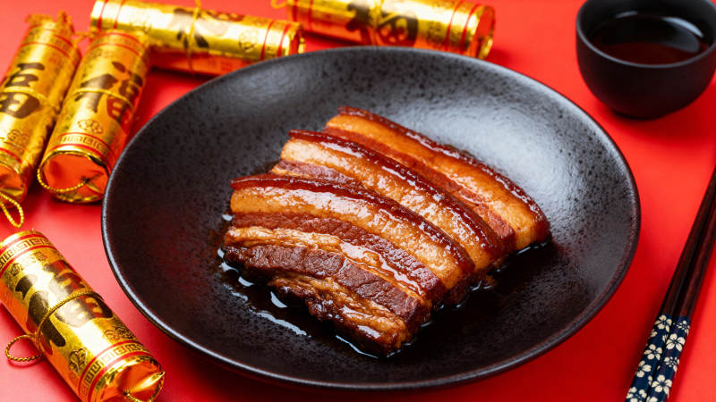 红烧肉配金卷图片