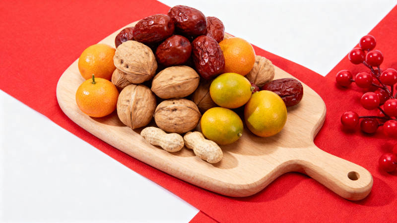 坚果果干摆盘图片