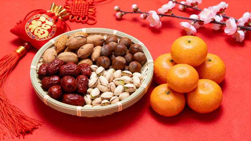 新春佳果满盘香图片