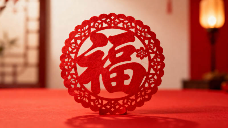 福字剪纸迎新春图片