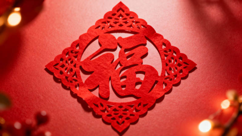 福字剪纸迎新春图片