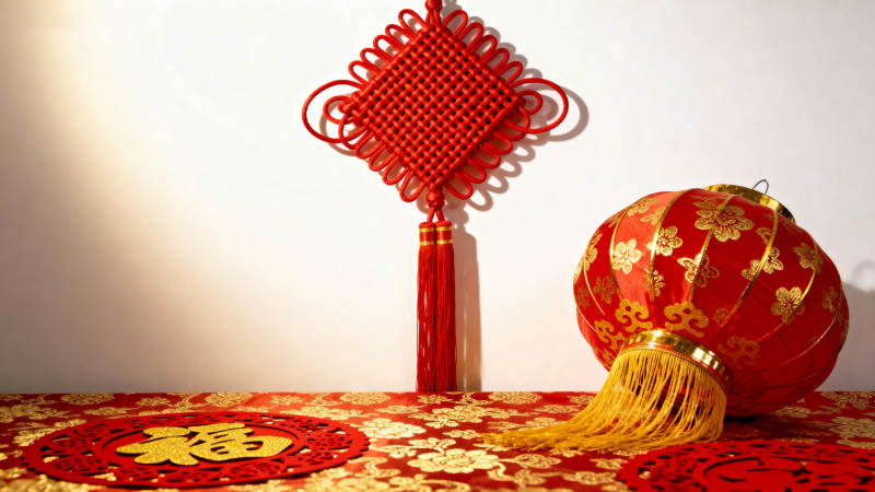 春节装饰喜庆红图片