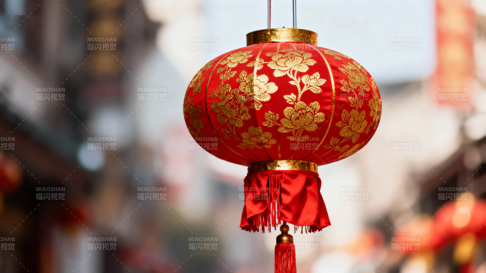 红灯笼迎新春图片