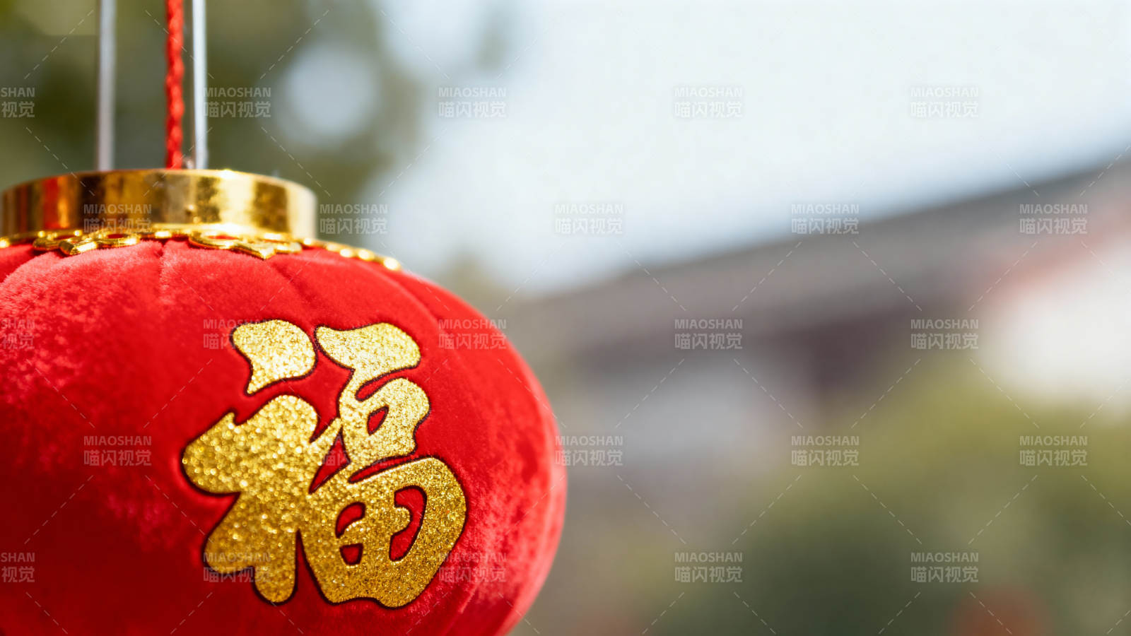 红灯笼福字迎春图片