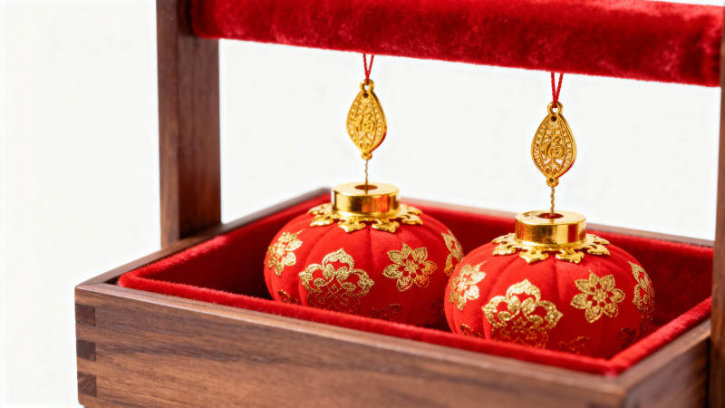 红金灯笼礼盒图片