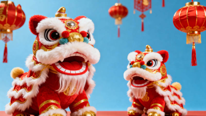 舞狮迎新春图片