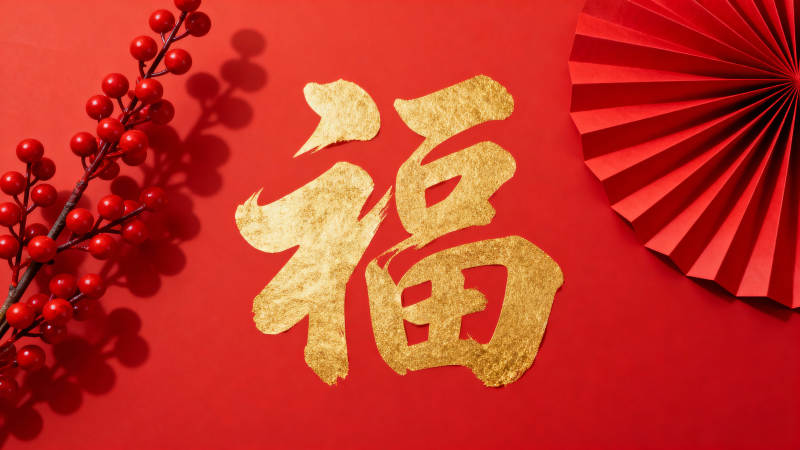 福字迎春喜庆图图片