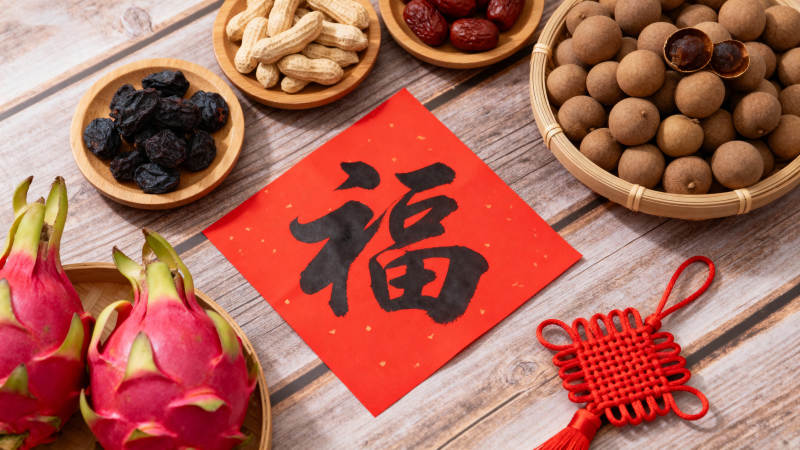 新春福字与年货图片