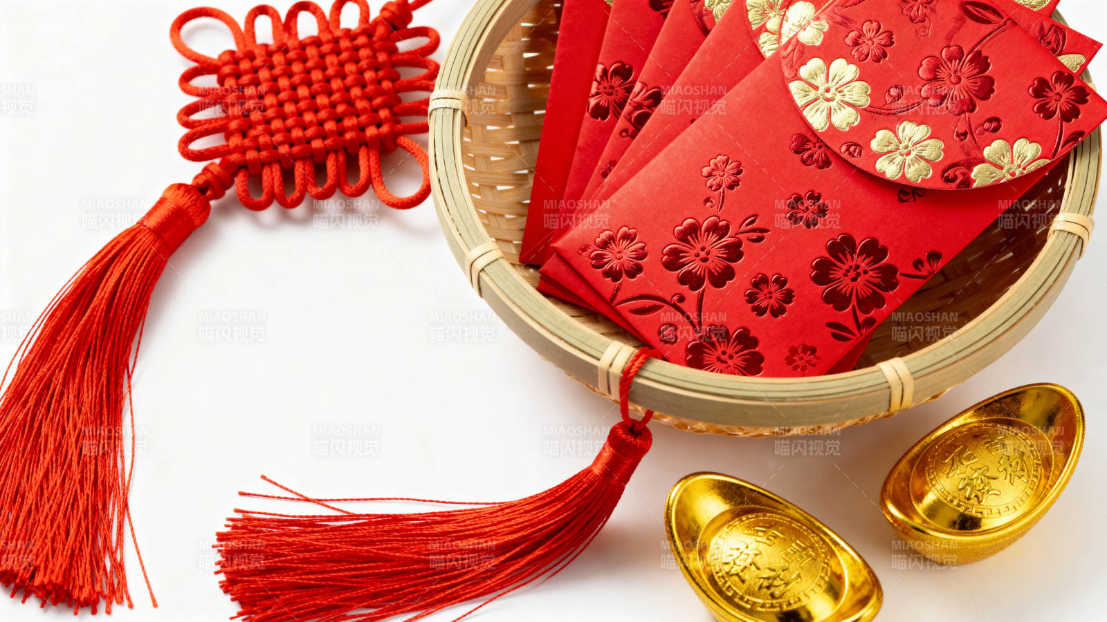 春节红包与金元宝图片