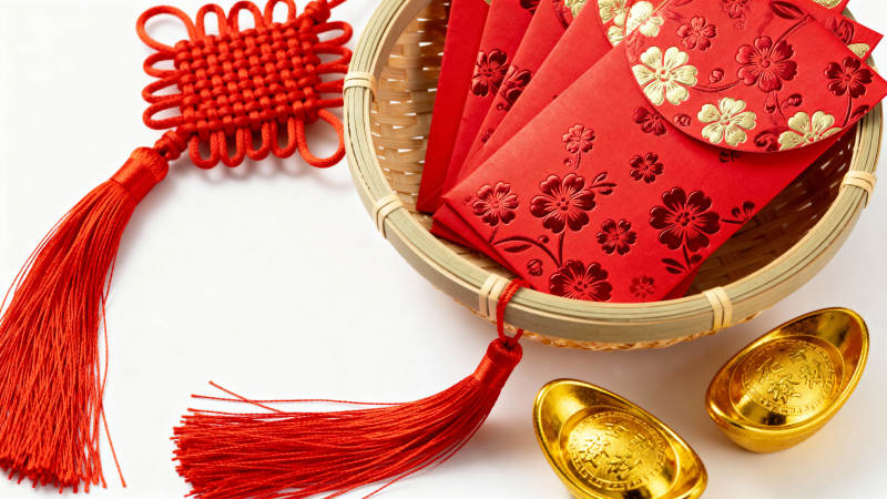 春节红包与金元宝图片