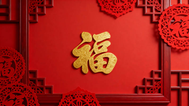 福字迎春喜庆图图片