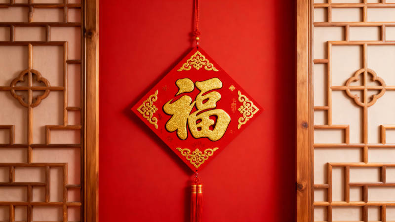 福字挂饰迎新春图片