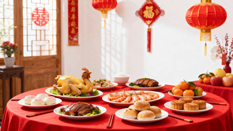 春节团圆饭图片
