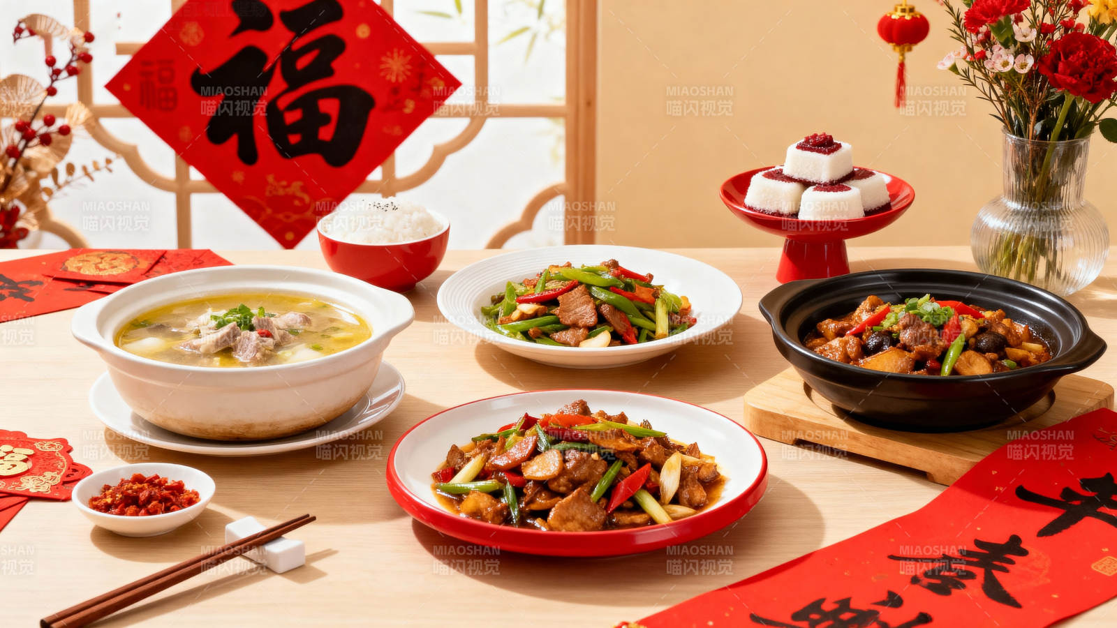 春节团圆饭图片