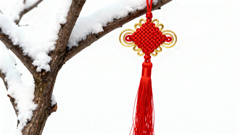 雪枝挂红结图片