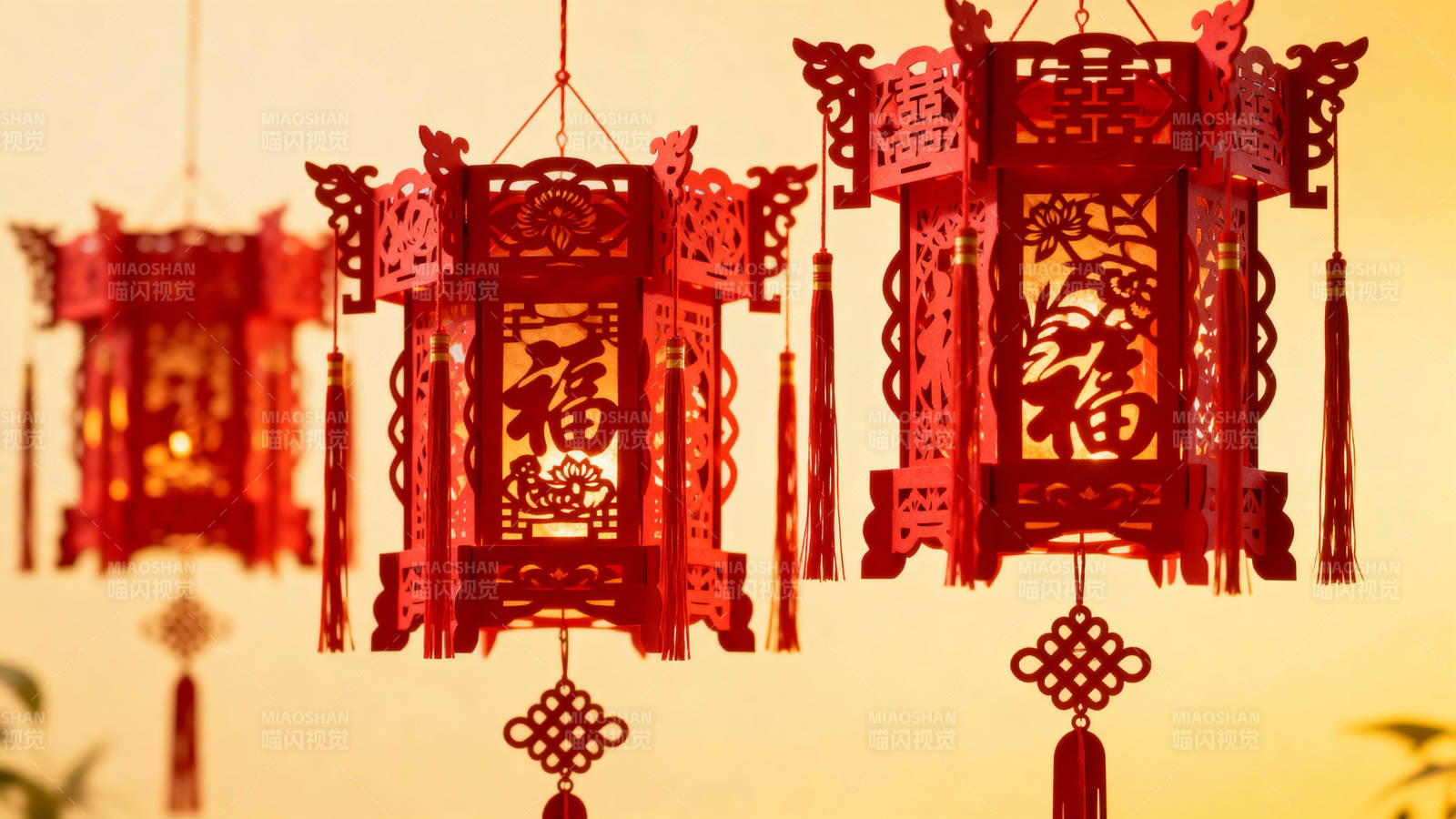 红灯笼迎新春图片