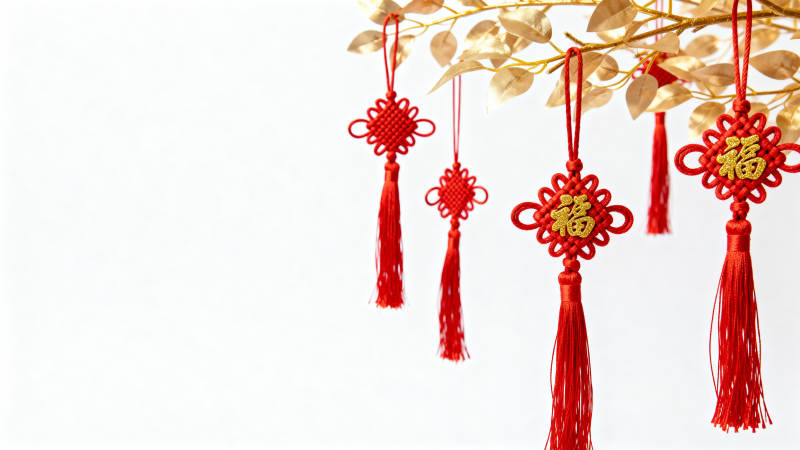 红绳福字挂饰图片