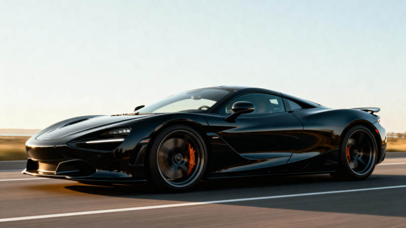 黑色超跑疾驰公路图片