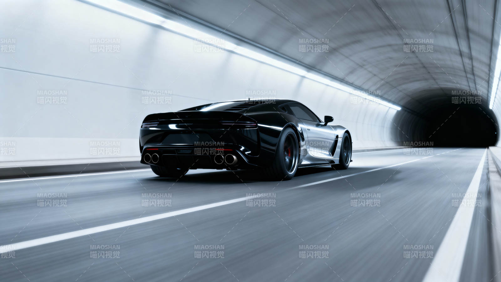 疾驰隧道中的跑车图片