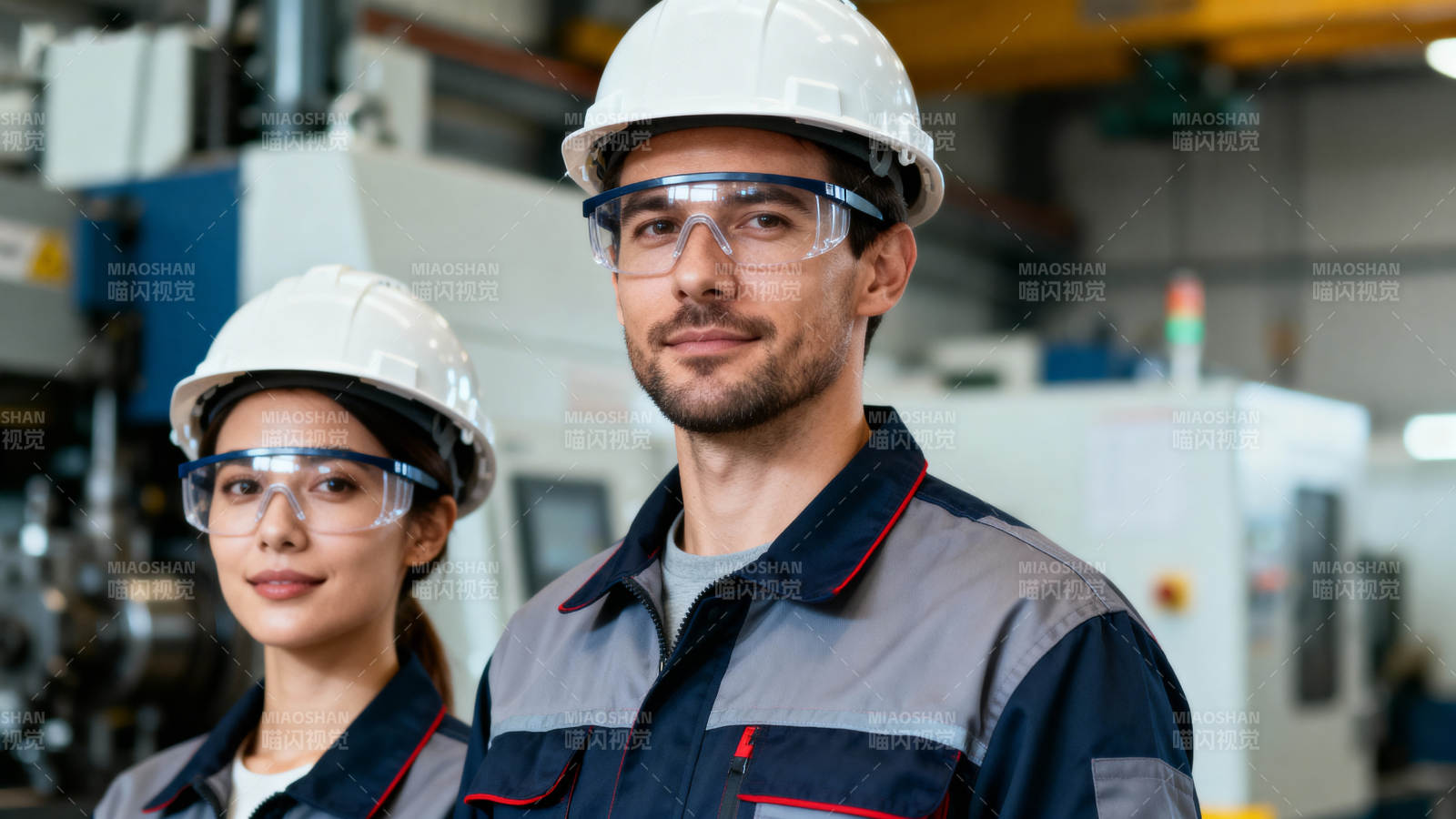 工厂工人微笑工作图片