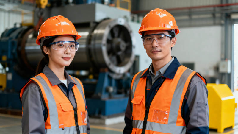 工厂工人合影图片