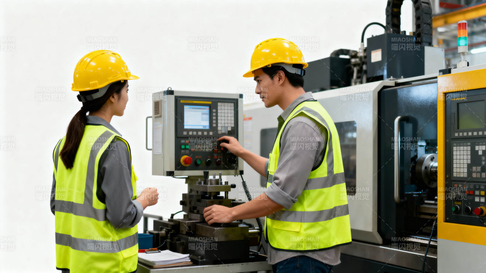 工厂工人操作设备图片