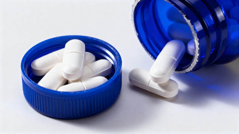 药瓶倾倒胶囊散落图片