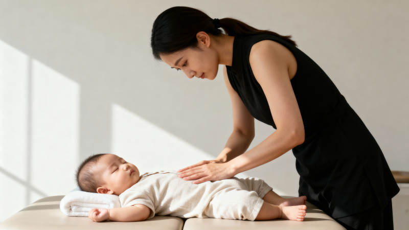 温柔抚触婴儿图片