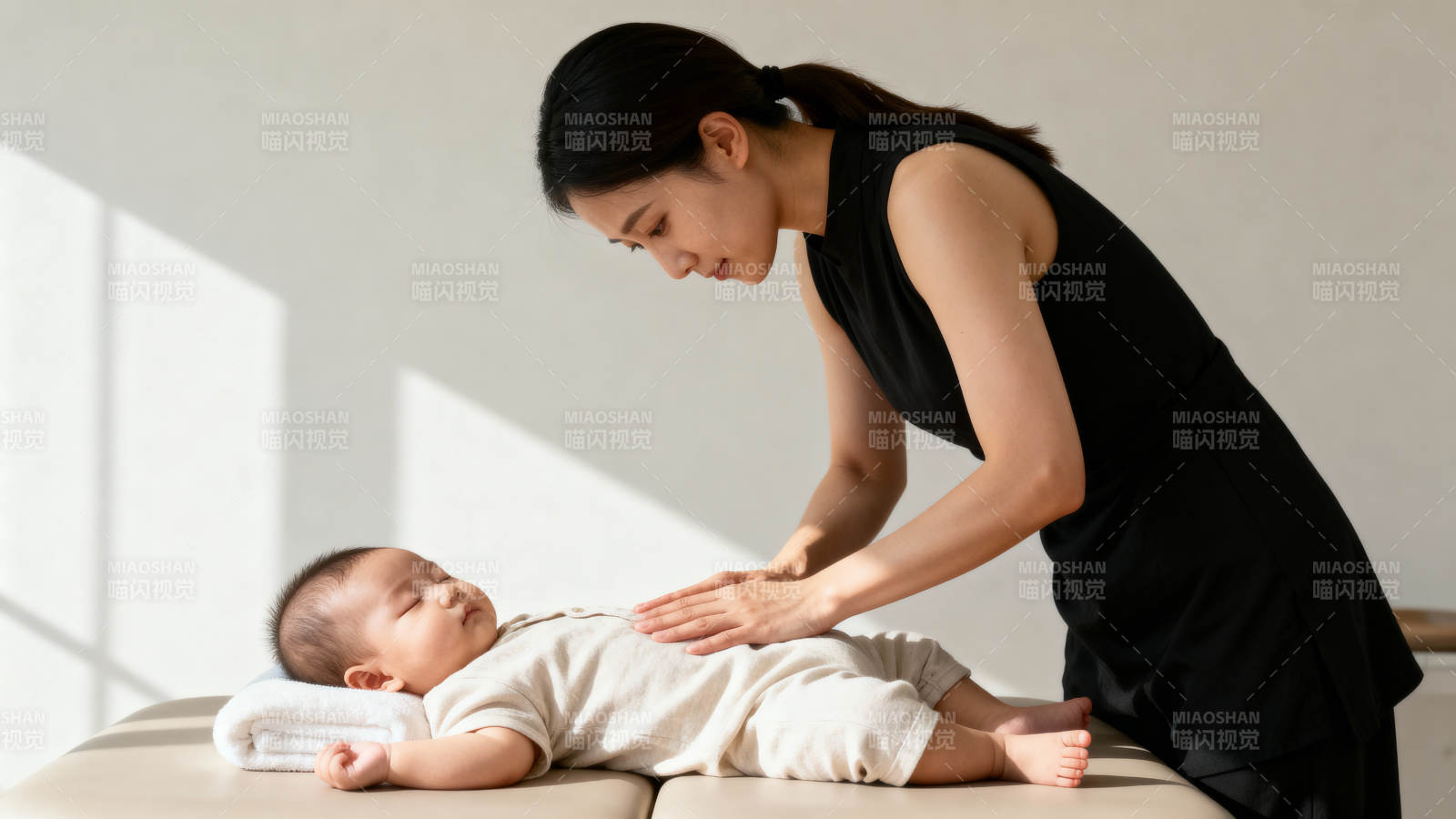 温柔抚触婴儿图片