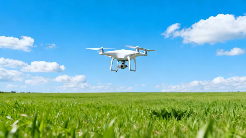 无人机飞越绿野图片