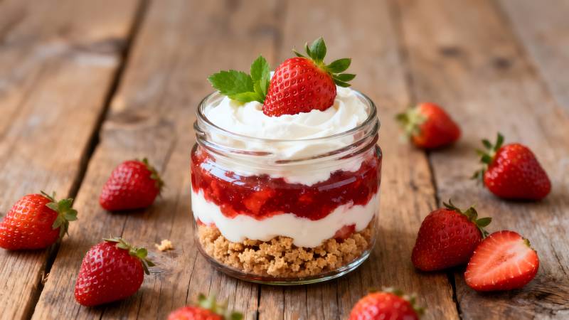 草莓奶油杯图片