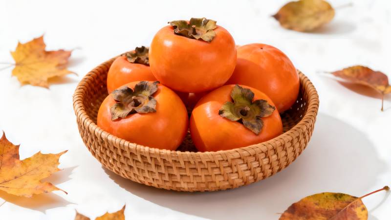 秋日柿子静物图片