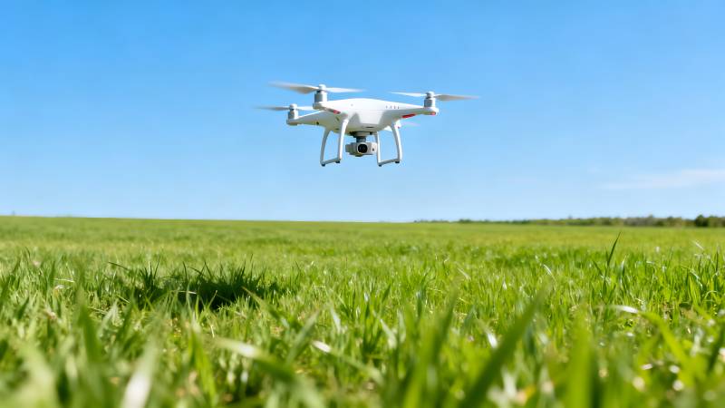 无人机飞越绿野图片