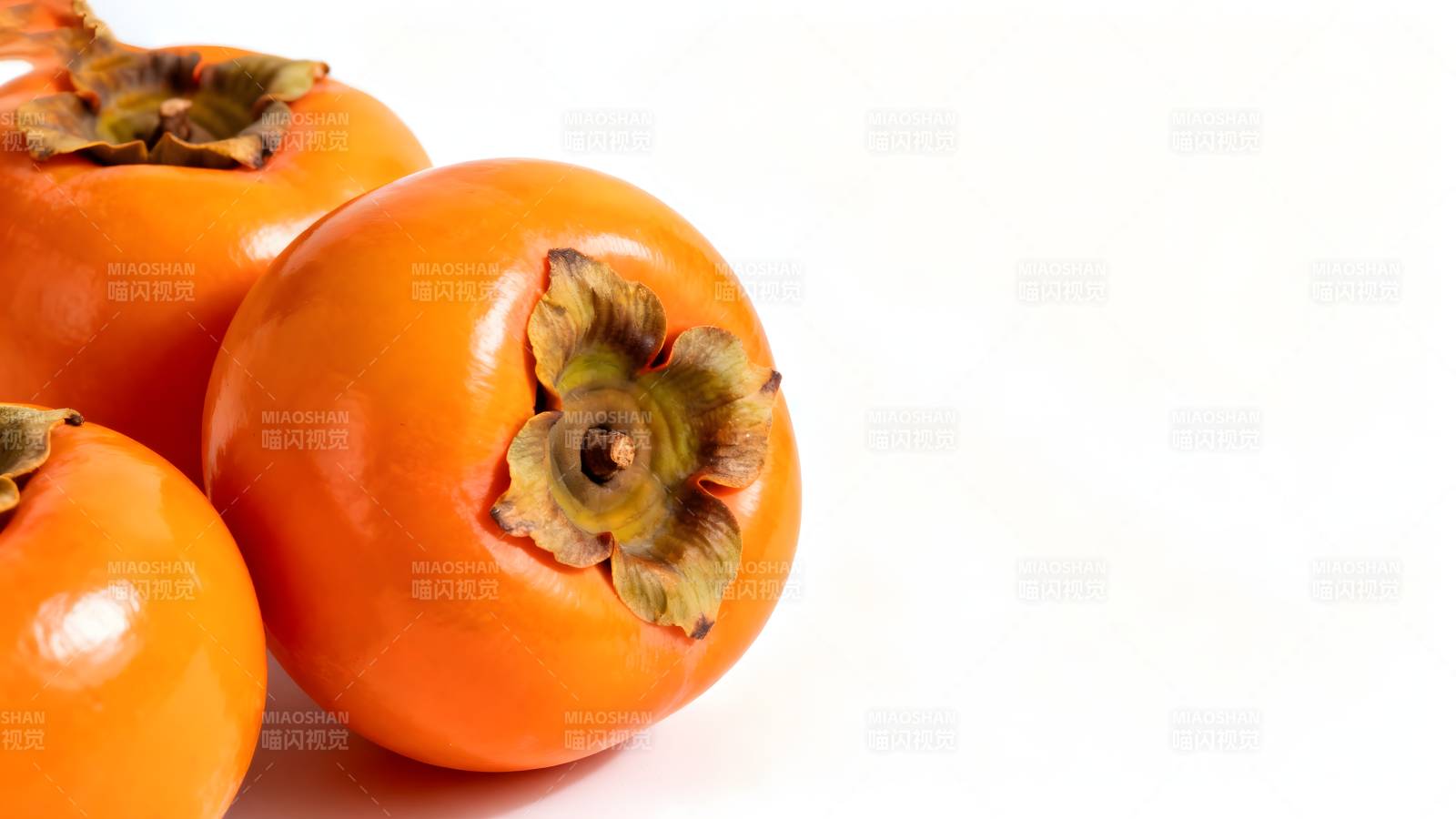 新鲜柿子特写图片