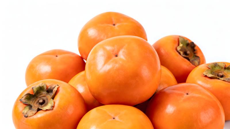 新鲜柿子堆叠图图片