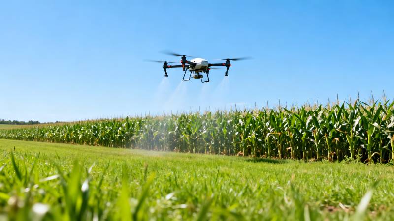 无人机喷洒农田图片