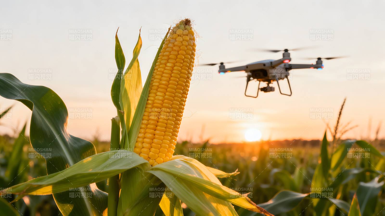 无人机巡检玉米田图片