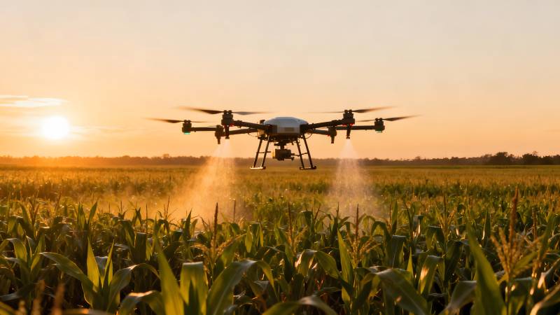 无人机农田喷洒图片
