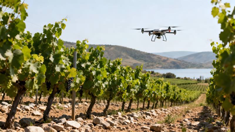 无人机巡检葡萄园图片