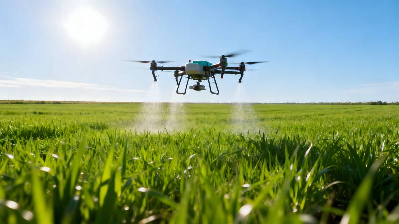 无人机喷洒农田图片