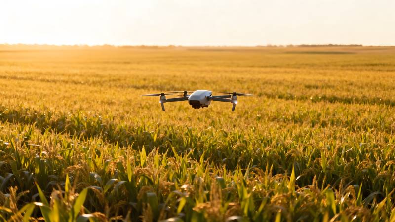 无人机飞越金田图片