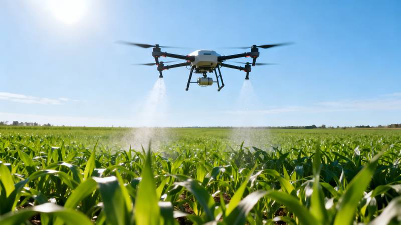 无人机喷洒农田图片