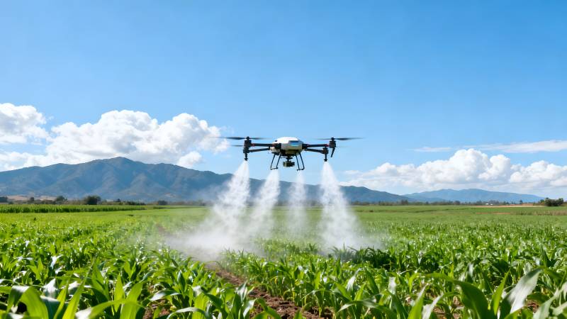 无人机喷洒农田图片