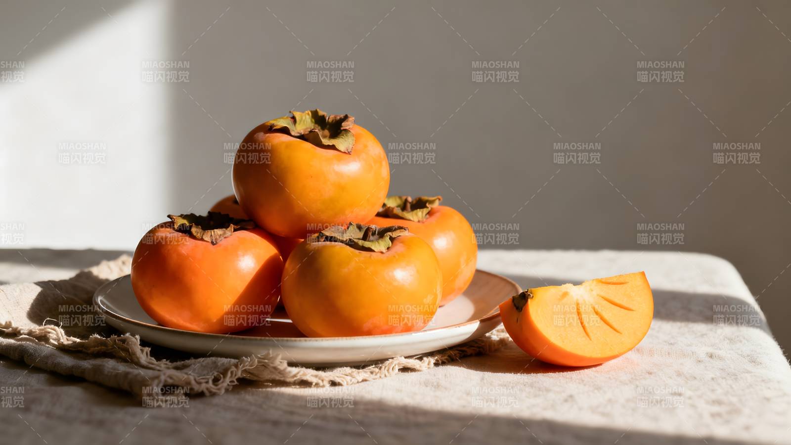 柿子静物图图片