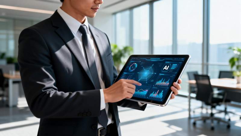 商务人士使用AI平板图片