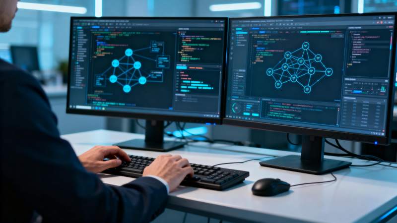 程序员双屏编程图片