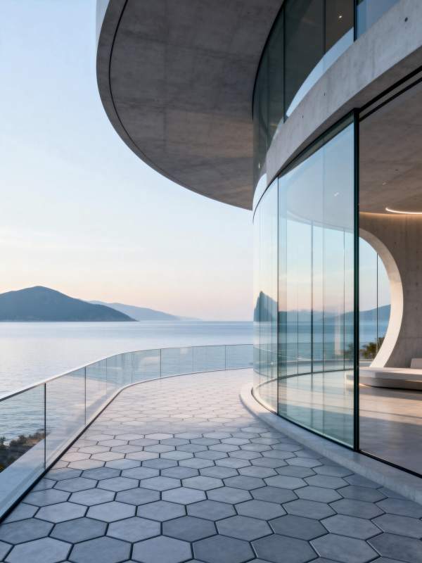 海景曲面玻璃屋图片