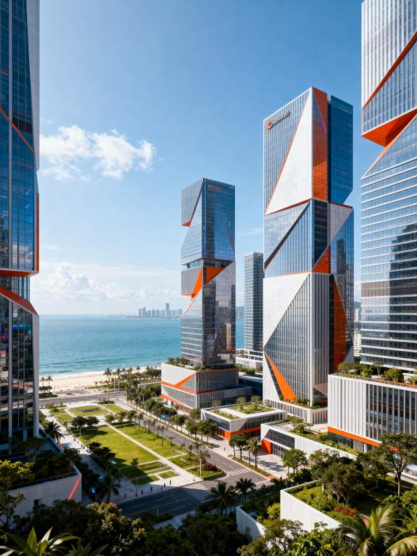 海滨现代建筑群图片