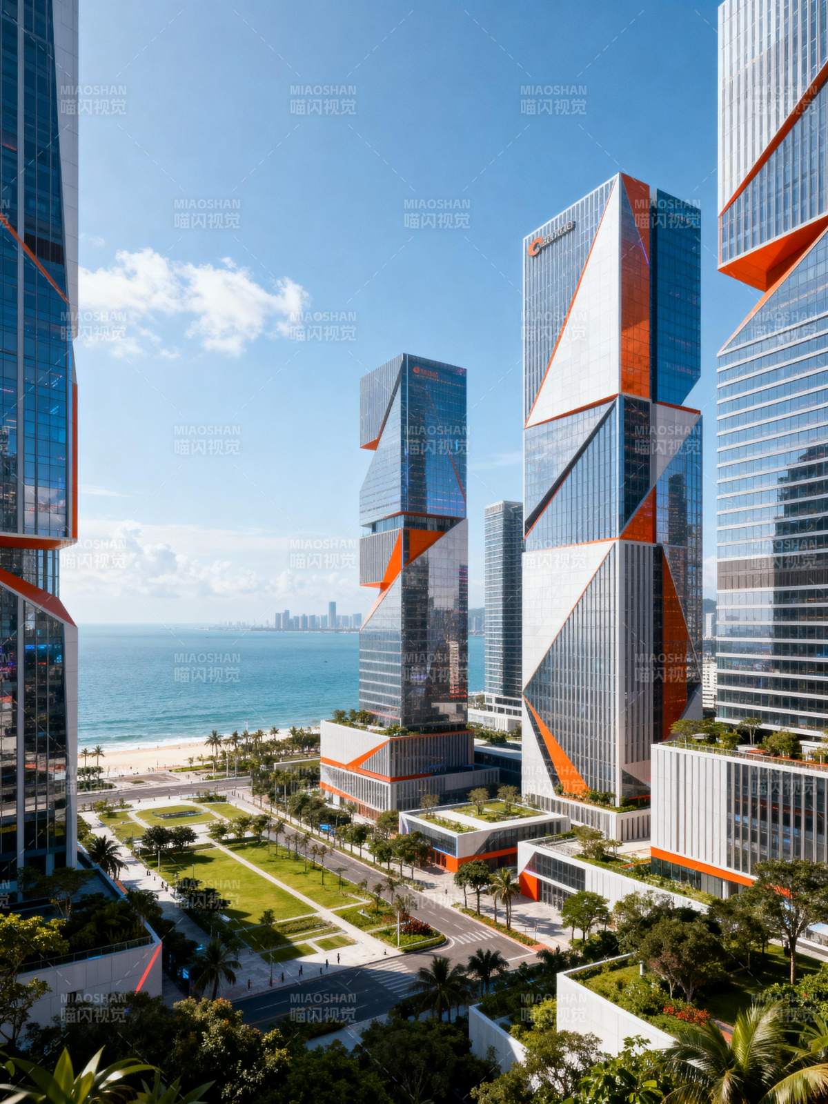 海滨现代建筑群图片